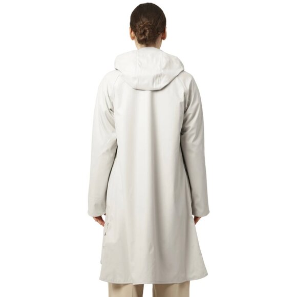 Ilse Jacobsen Rain Coat RAIN71 Milk Crème Hooded Rubberized Jacket EU 38 US 8 - Picture 2 of 14